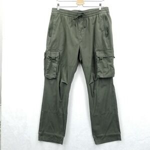 Abercrombie & Fitch Pants Men L Green Cargo Technical‎ Drawstring Baggy Pockets